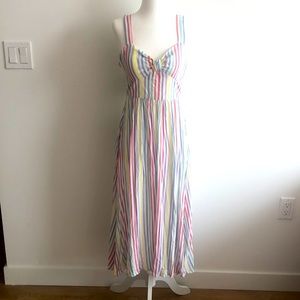 Rainbow Striped Midi Dress